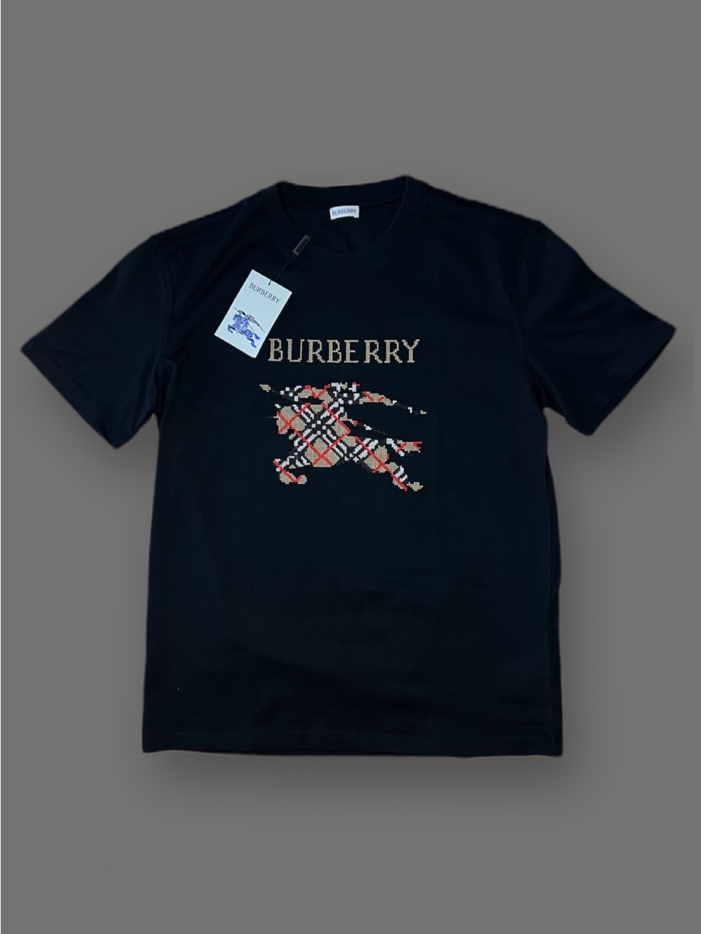 Burberry Mens Cross Stitch EKD Cotton T-shirt